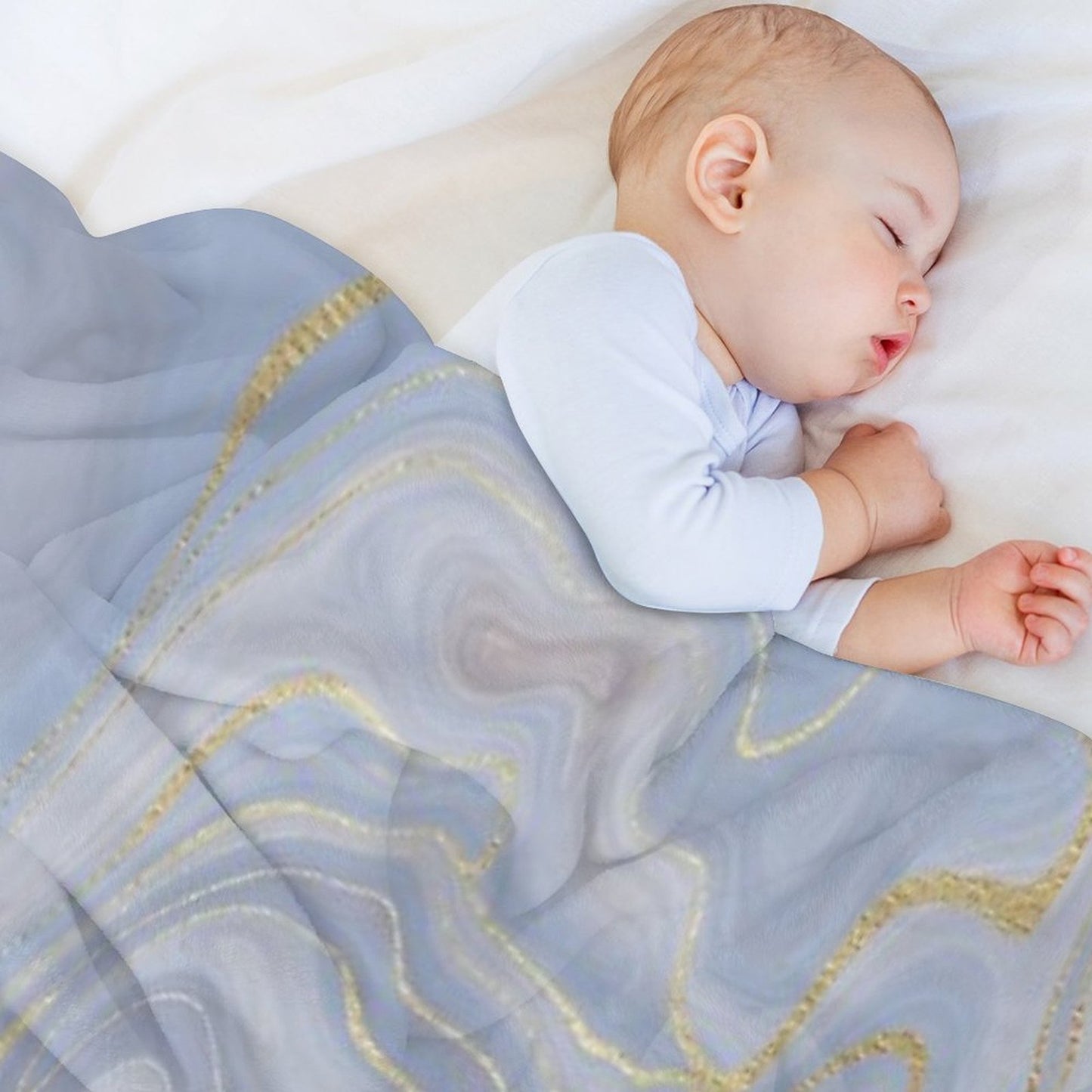 Blue Marble Swirls Throw Blanket