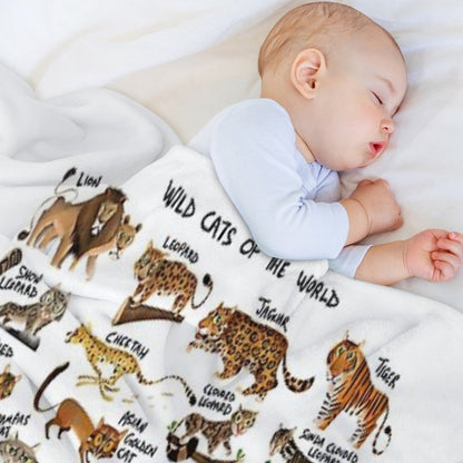 Wild Cats of The World Throw Blanket