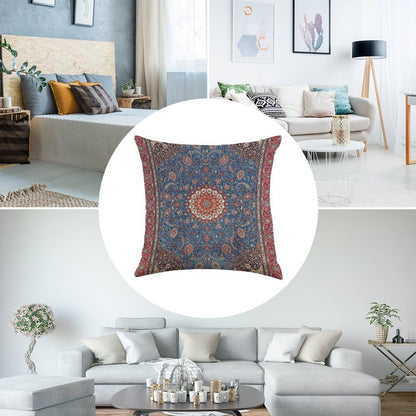Sarouk Antique Persian Rug Print Linen Throw Pillow Cover