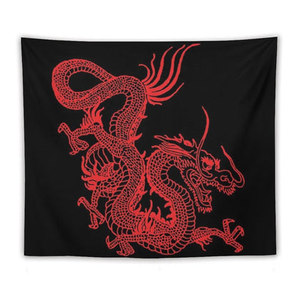 Red Chinese Dragon Tapestry