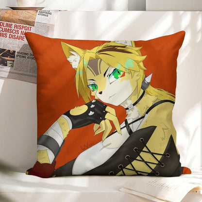 The Cat of Calydon Linen Throw Pillow Cover