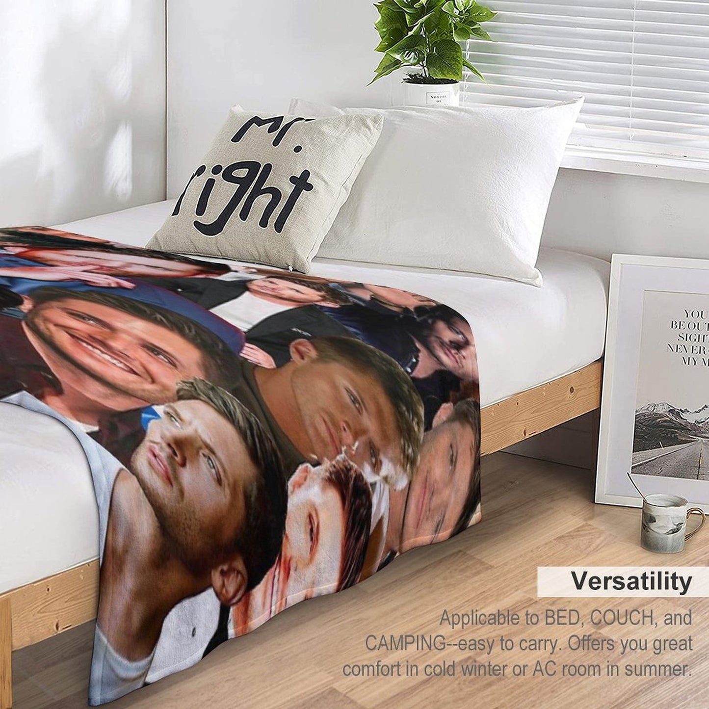 Jensen Ackles Photo Collage Throw Blanket