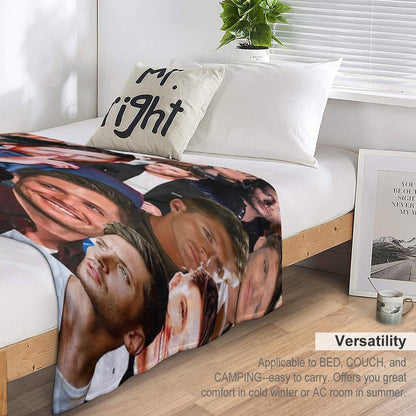 Jensen Ackles Photo Collage Throw Blanket