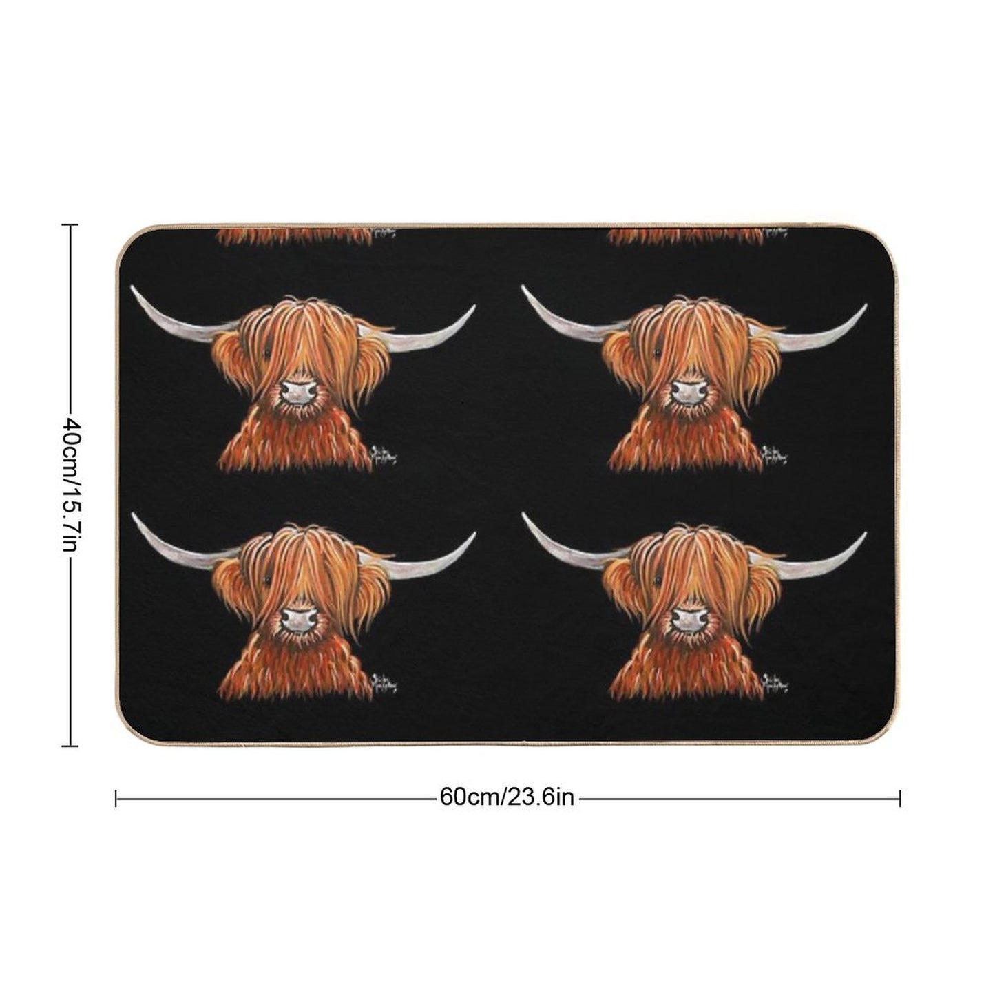 Scottish Hairy Highland Cow ' HeNRY B 2 ' by Shirley MacArthur Bath Mat