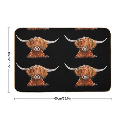 Scottish Hairy Highland Cow ' HeNRY B 2 ' by Shirley MacArthur Bath Mat