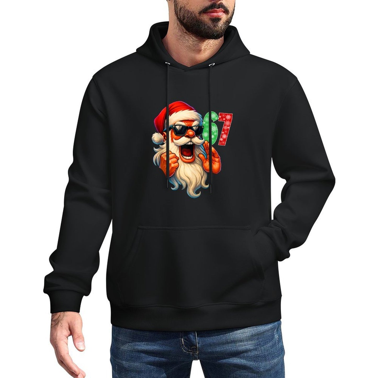 Xmas Santa Says Six Seven Bruh 67 Meme Funny Christmas Moisture-Wicking Hoodie