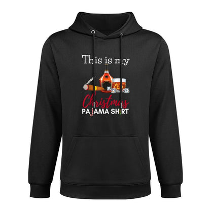This Is My Christmas Pajama Bourbon Cigar Drinking Funny Customizable Surface Hoodie