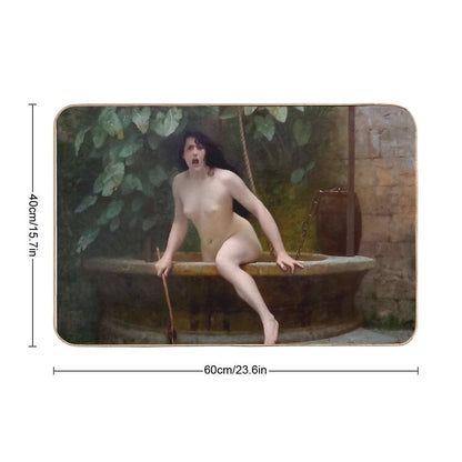 TRUTH COMING OUT OF HER WELL TO SHAME MANKIND - JEAN-LEON GEROME Bath Mat