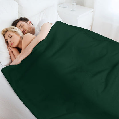 Solid Dark Green Throw Blanket