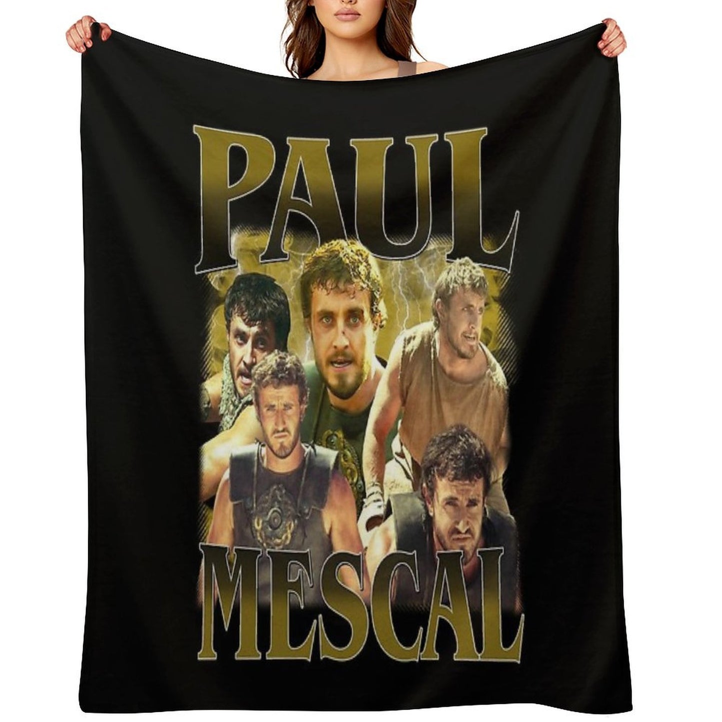 Retro Paul Mescal Throw Blanket
