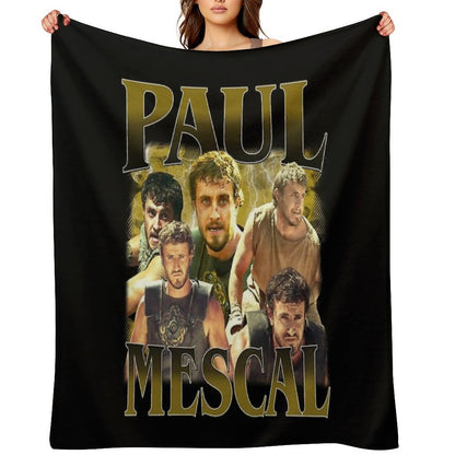 Retro Paul Mescal Throw Blanket