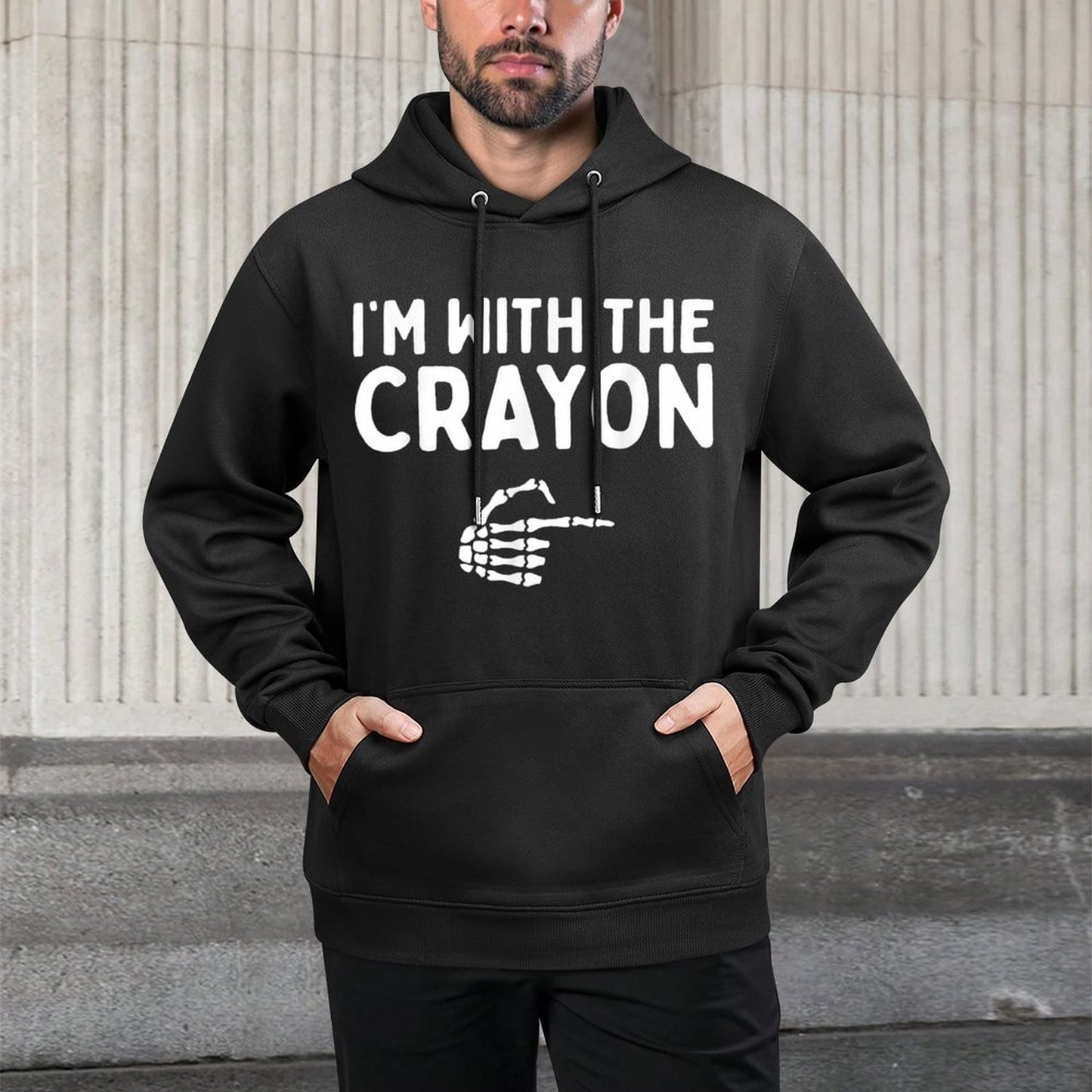 Im With The Crayon Funny Halloween Costume Matching Couples Machine Washable Hoodie
