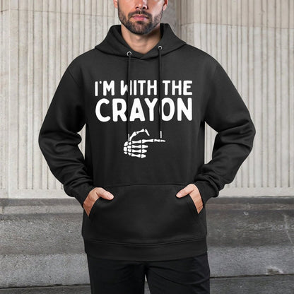 Im With The Crayon Funny Halloween Costume Matching Couples Machine Washable Hoodie