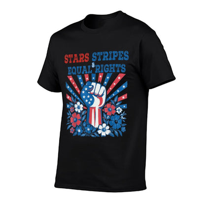 Stars Stripes And Equal Rights 4th July Patriotic Activist  Affordable Price T-Shirt