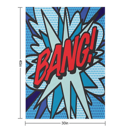 BANG Comic Book Pop Art Modern Fun Graphic Throw Blanket