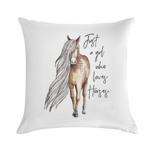 Just A Girl Who Loves Horses - Horse Lover Design Soft Style Accent Throw Pillow