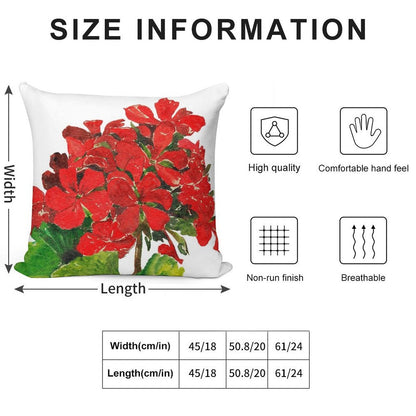Red Geranium. Summer Geranium. Geranium Blossom. Soft Home Decor Throw Pillow