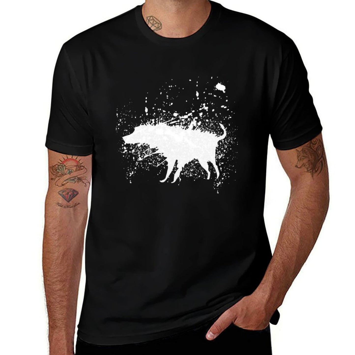 Banksy Splash Dog  Oversized Silhouette T-Shirt