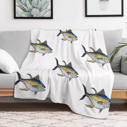 Yellowfin Tuna Fish Throw Blanket