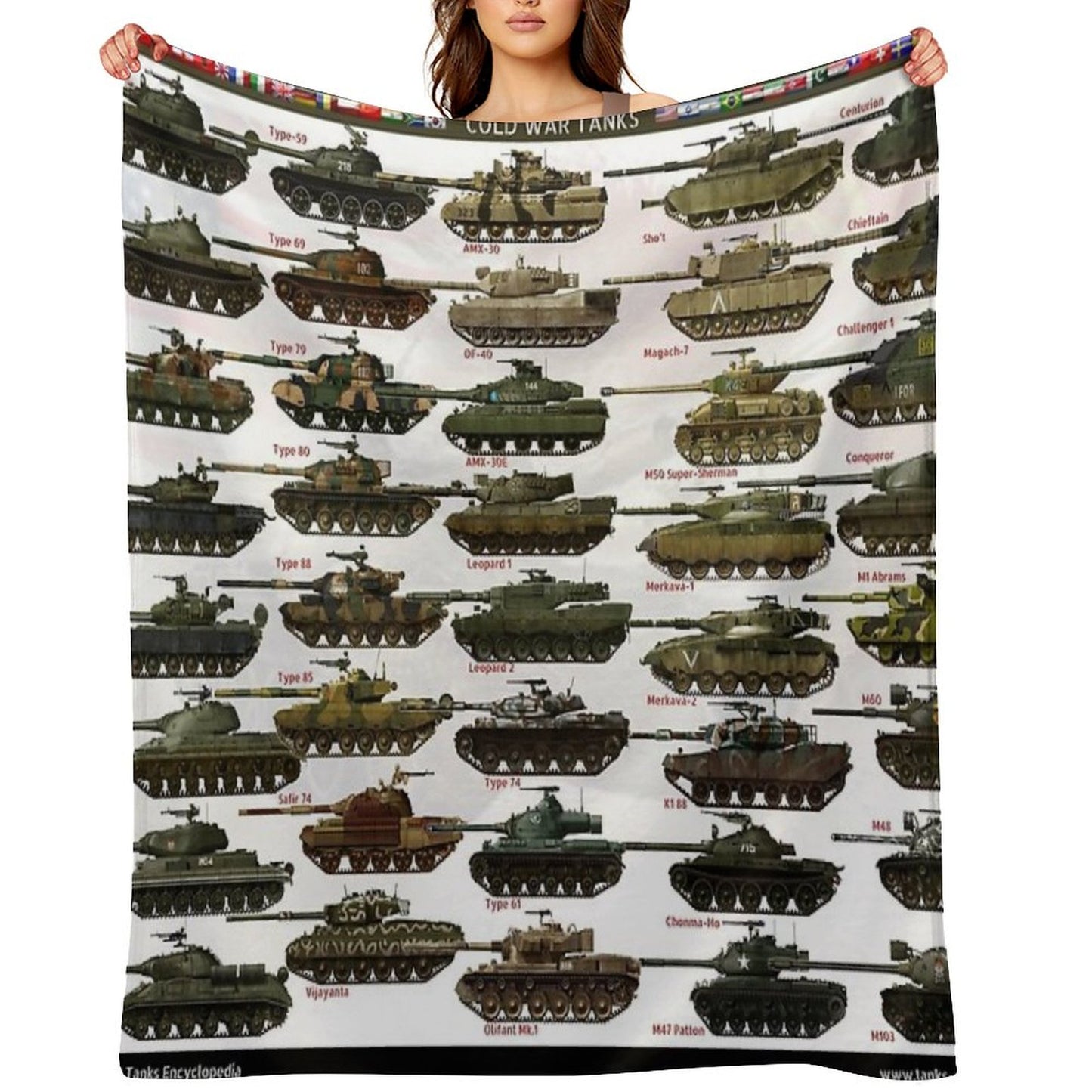 Cold War Main Battle Tanks Throw Blanket