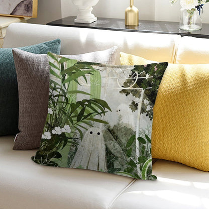 There's A Ghost in The Greenhouse Again Soft Hidden Zipper Throw Pillow
