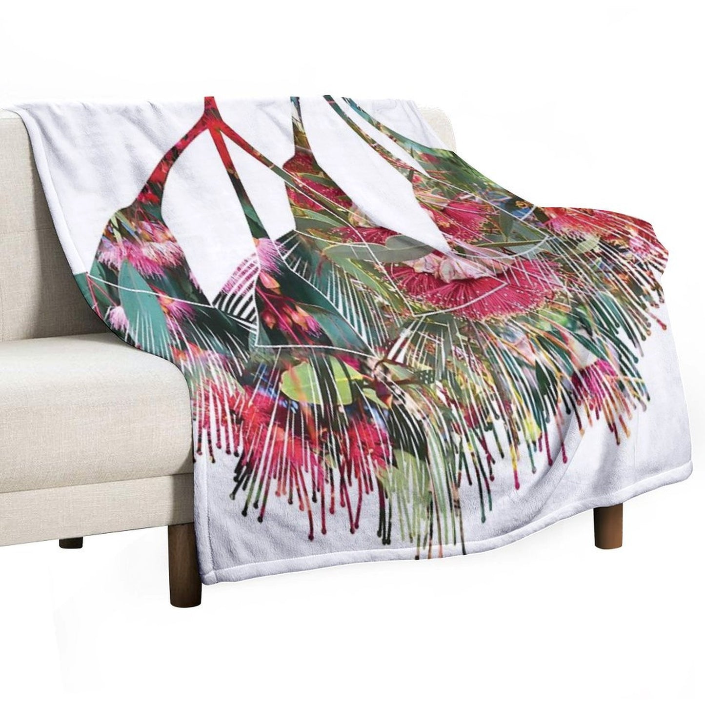 Gum Blossom Flowers Photo Collage Throw Blanket