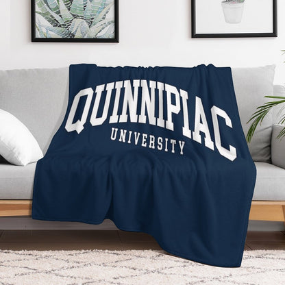 Quinnipac - College Font Curved Throw Blanket