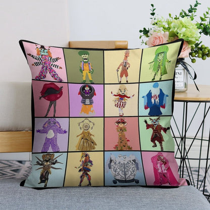 Masked Singer Season 4 - Hand Drawn Linen Throw Pillow Cover