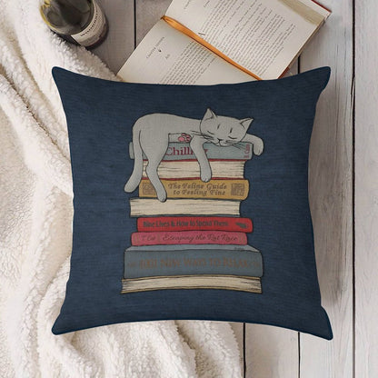 How to Chill Like A Cat Linen Throw Pillow Cover