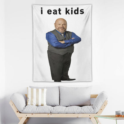 Bertram I Eat Kids Vertical Tapestry
