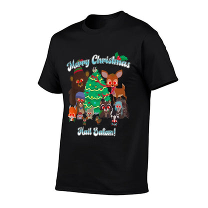 South Park Merry Christmas Hail Satan Critters Funny Cartoon  Wrinkle-resistant T-Shirt
