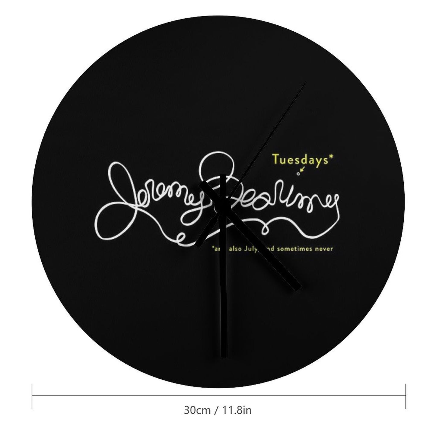 Jeremy Bearimy in White (with Notation) Wall Clock
