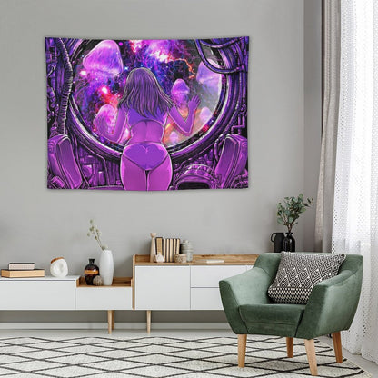 A Girl in Purple Room Tapestry