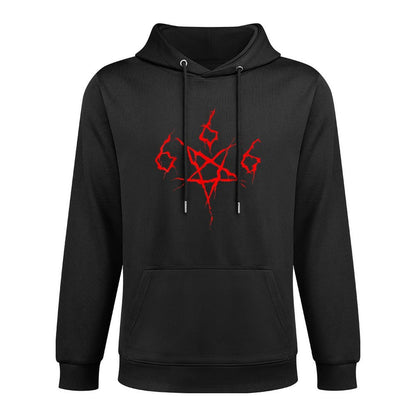 Devil Satan Satanic 666 Pentagram Occult Horror Halloween Kangaroo Pocket Hoodie