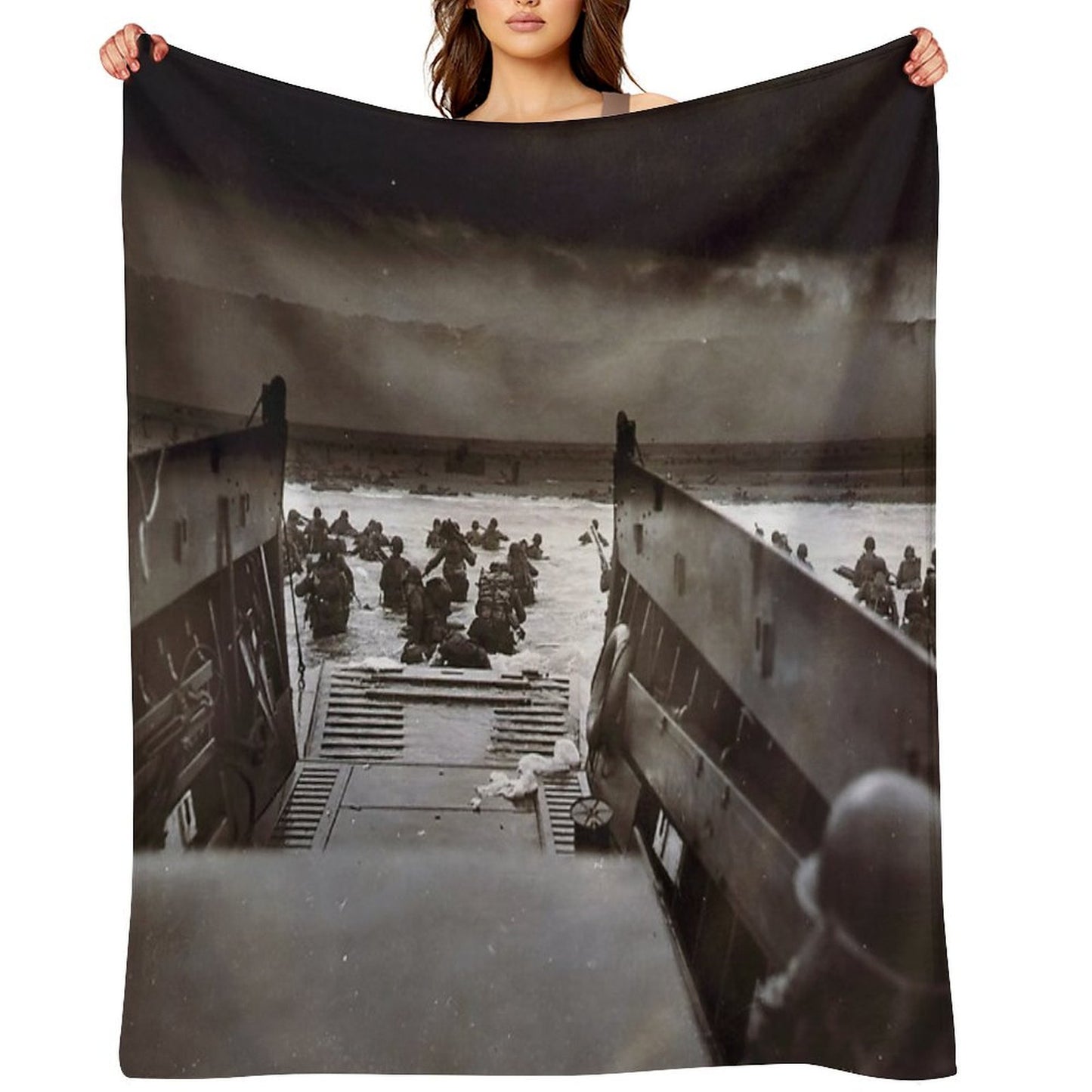 Taxis to Hell And Back World War II Normandy Beach June 6 1944 Throw Blanket