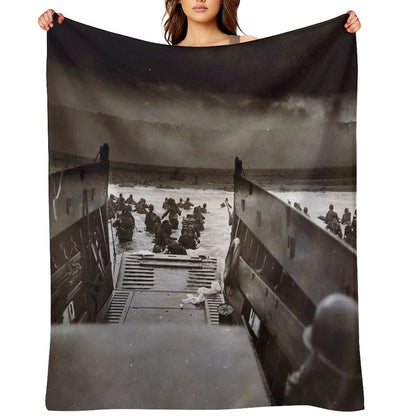 Taxis to Hell And Back World War II Normandy Beach June 6 1944 Throw Blanket