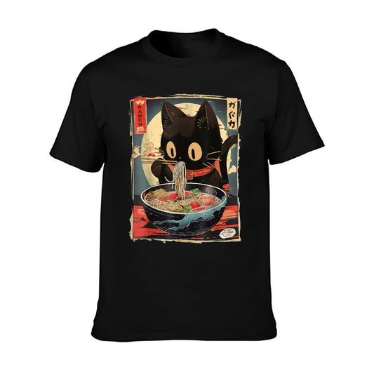 Cat Ramen Manga Anime for Kids Boys Girlsns Kawaii Cat Eating Ramen Noodles Anime Gift Girlsns T-Shirt