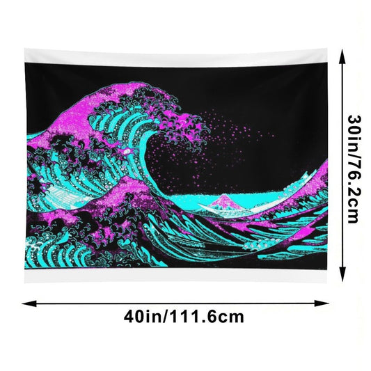 Vapourwaves Japanese Digital Art Tapestry