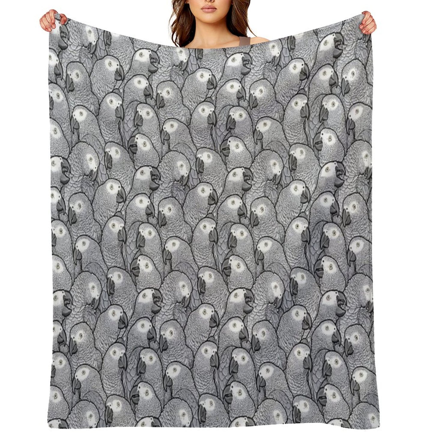 African Grey Parrots Throw Blanket