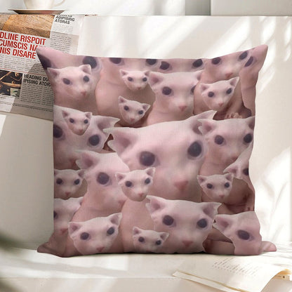 Bingus Pattern Linen Throw Pillow Cover