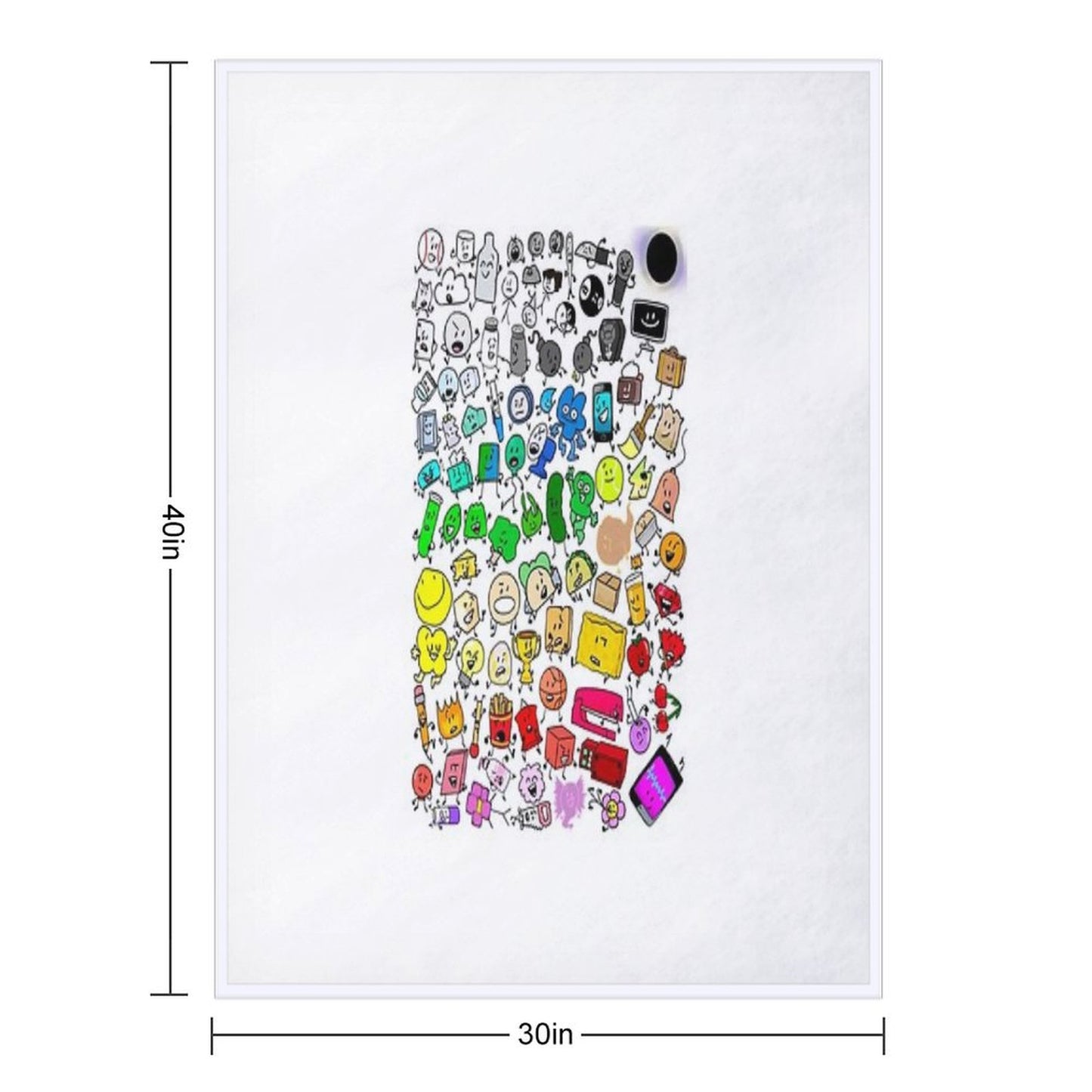 BFDI Inanimate Insanity All Characters (Transparent) Throw Blanket