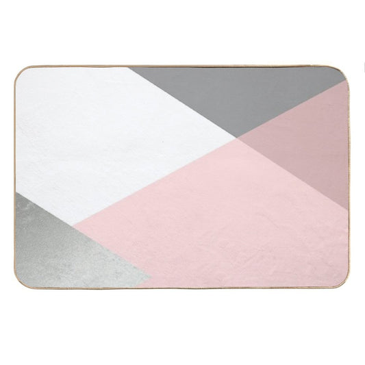 Geometrics - Grey Blush Silver Bath Mat