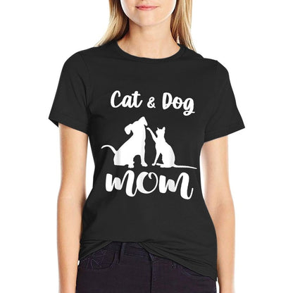 Cat And Dog Mom Shirt Pets Animals Lover Puppy for Women T-Shirt