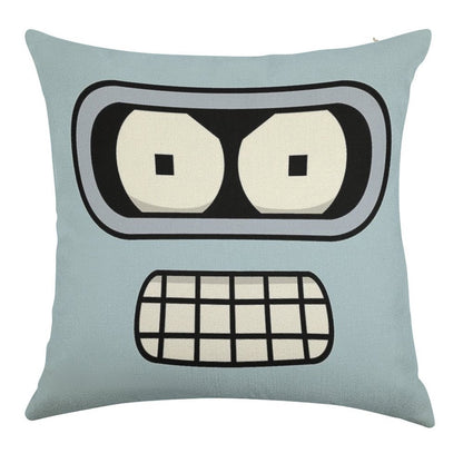Bender's Face Linen Throw Pillow Cover