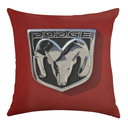 Dodge Logo Linen Throw Pillow Cover