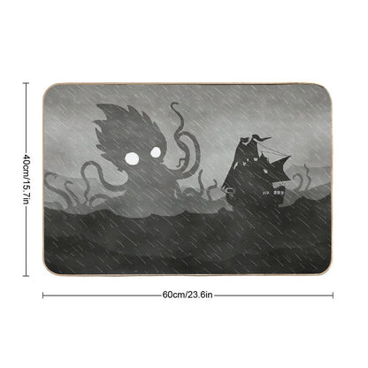 Rainy Ship & Kraken Bath Mat