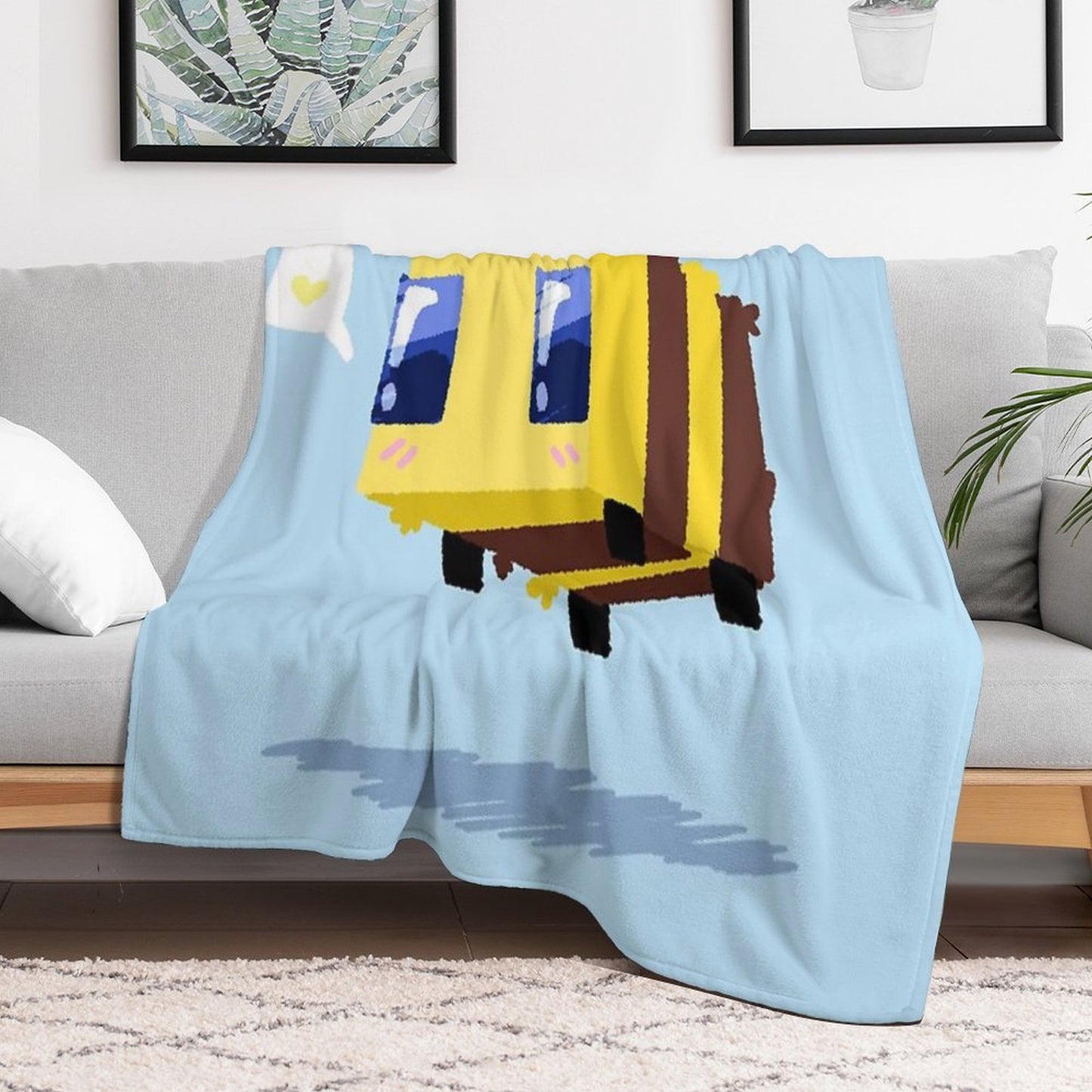 Minecraft Bee Throw Blanket