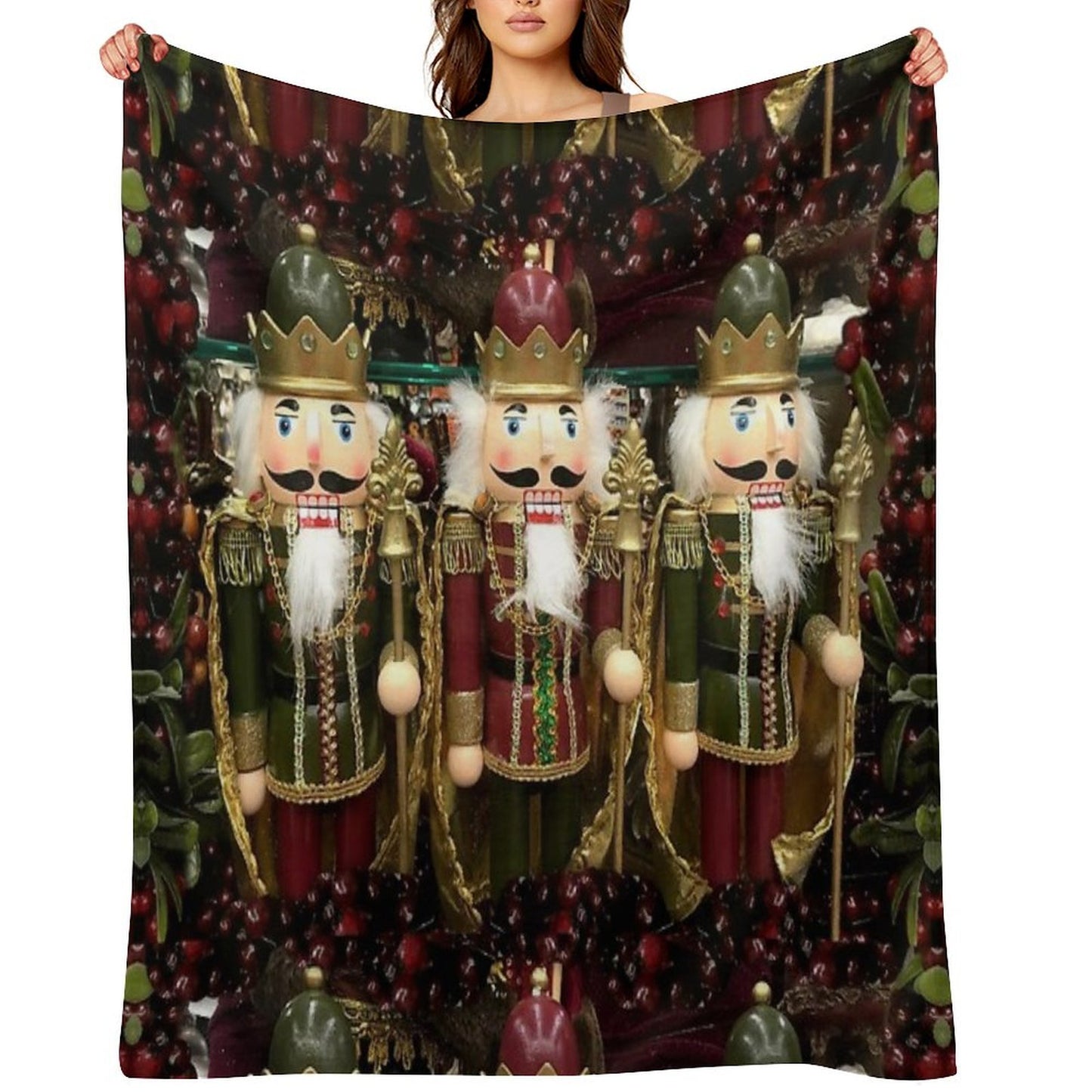 Christmas Nutcracker Trio Throw Blanket