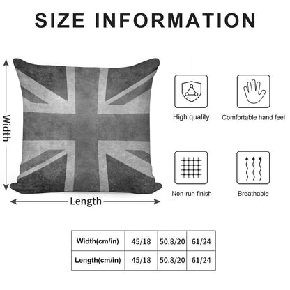 Union Jack Vintage 35 Version in Grayscale Soft Fade-Resistant Throw Pillow