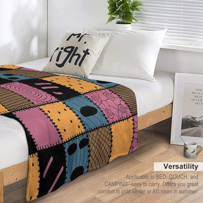 Nightmare Sally Inspired Pattern Throw Blanket